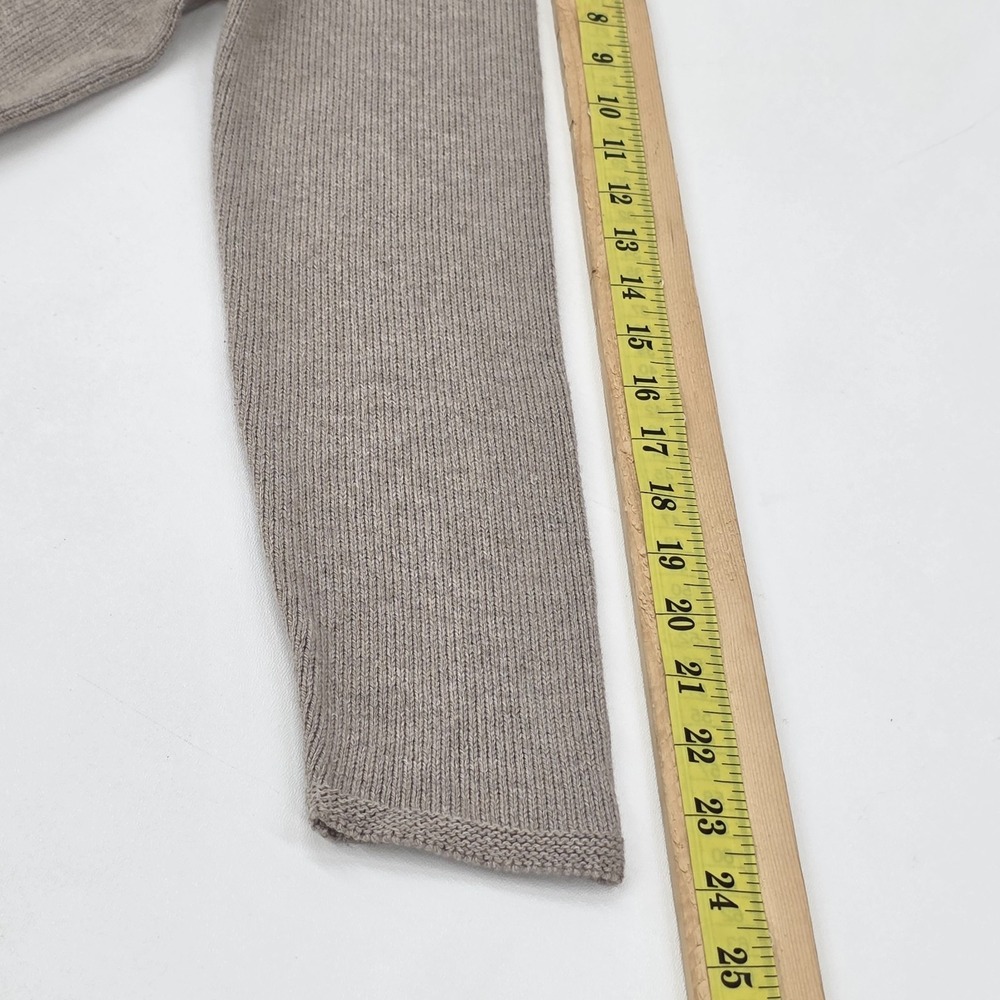 Pure Jill‎ Womens XS Petite Tan Cotton Wool Knit Sweater Long Sleeve Tie Hem Top - Picture 14 of 14